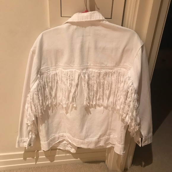 white fringe jean jacket